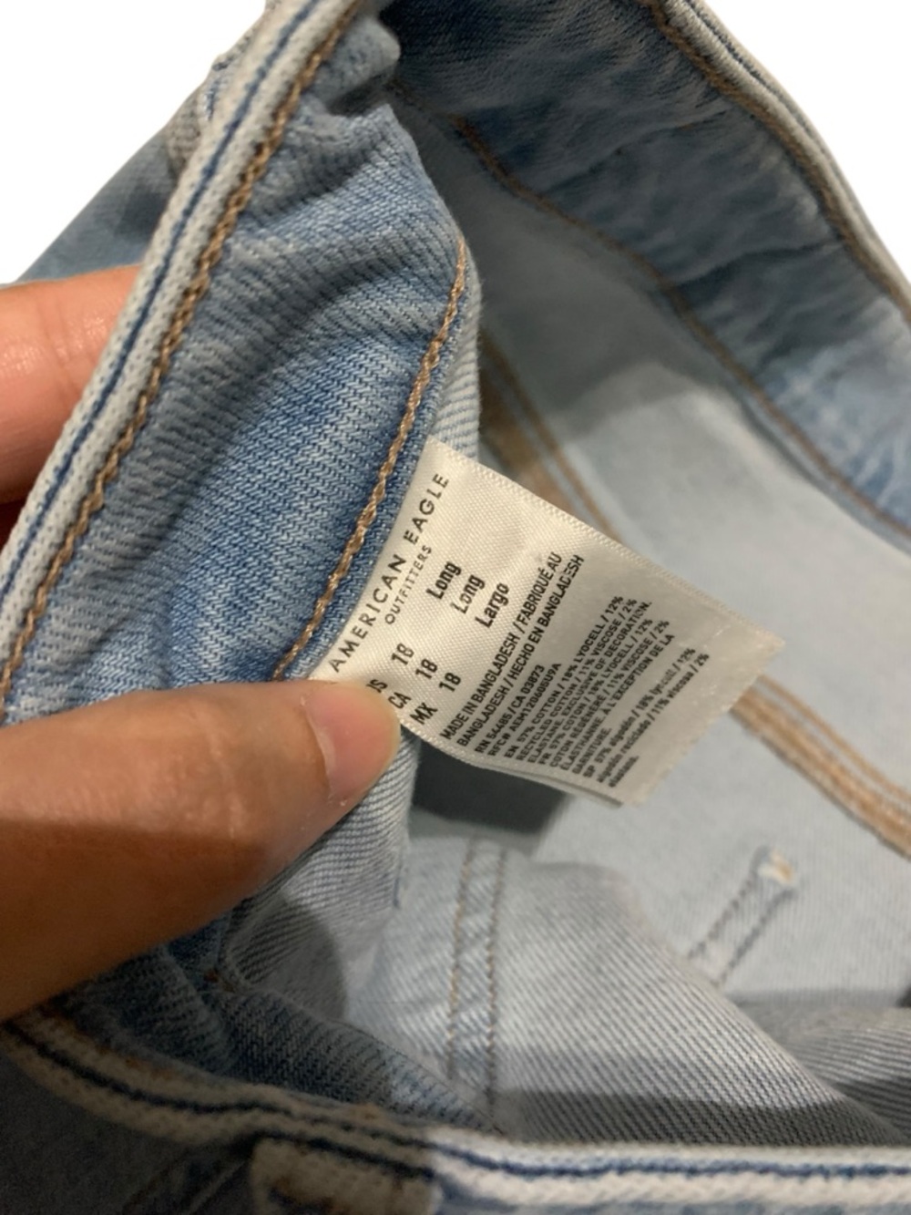 American Eagle Dreamy Drape High Rise Baggy Jean size 18L NWT - Picture 4 of 5